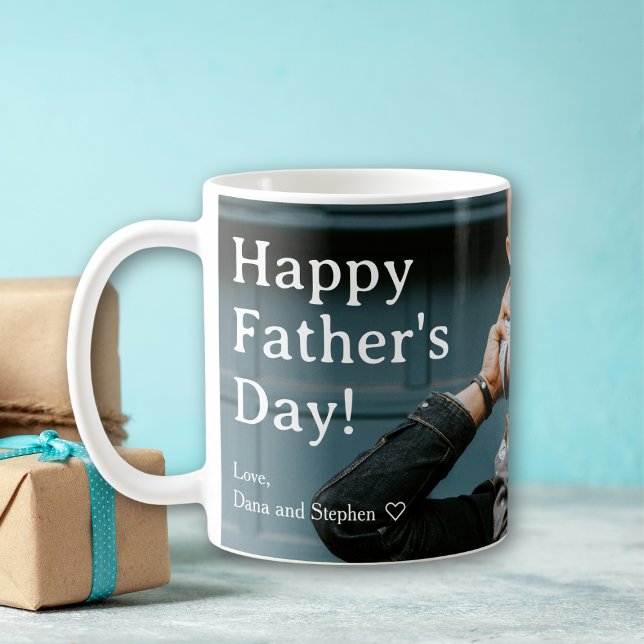 Minimalist Happy Father's Day Daddy Photo Coffee Mug (Creator Uploaded)