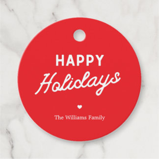 Minimalist ׳Happy Holidays׳ Custom Christmas Favour Tags