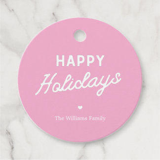 Minimalist ׳Happy Holidays׳ Custom Christmas Favour Tags