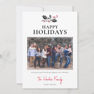 Minimalist Happy Holidays Photo Christmas Holiday Card
