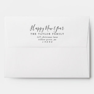 Minimalist Happy New Year Holiday Card Envelope