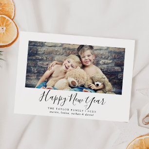 Minimalist Happy New Year Landscape Photo Holiday Card
