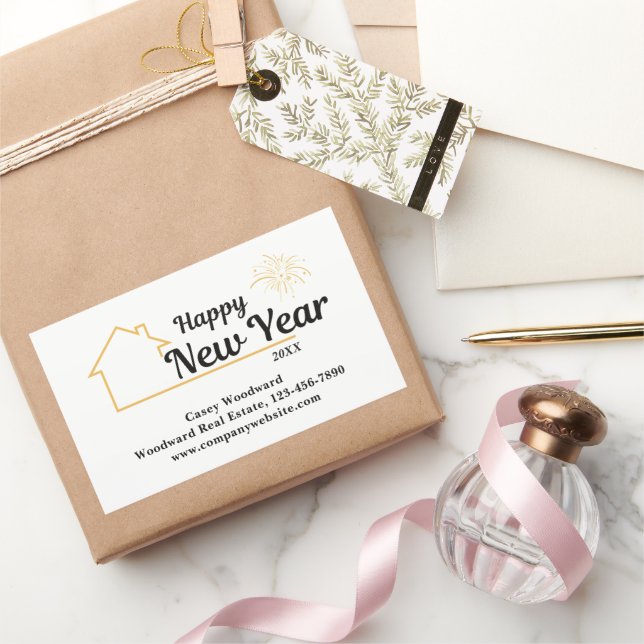 Minimalist Happy New Year | Real Estate Branding  Sticker (Gifting)