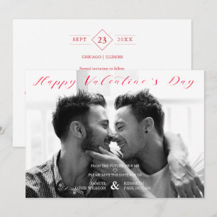 Minimalist Happy Valentine's Day Photo Wedding Save The Date