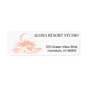 Minimalist Hawaiian Night Orange Tropical Return 