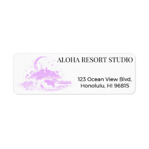 Minimalist Hawaiian Night Purple Tropical Return 