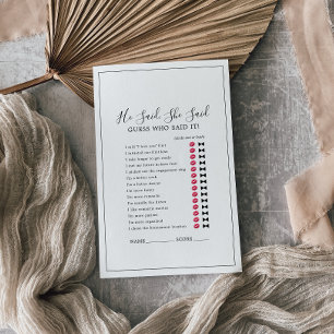 Minimalist He Said She Said Game Flyer