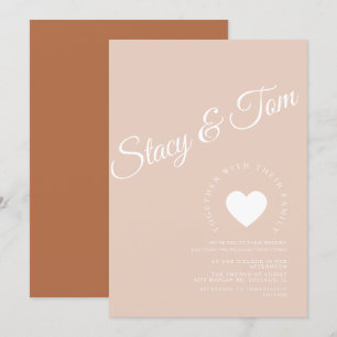 Minimalist Heart Earthy Tones Terracotta Invitation