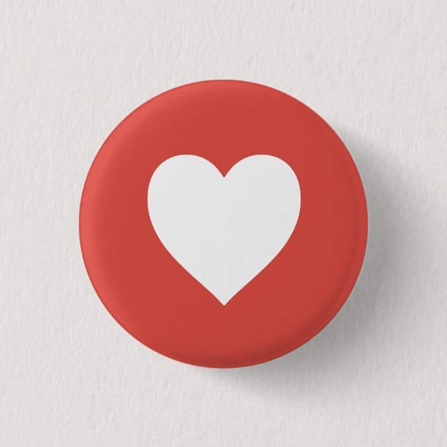 Minimalist Heart Icon – Simple Love Symbol Design 1 Inch Round Button (Front)