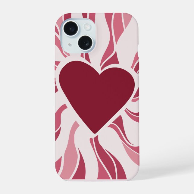 Minimalist Heart iPhone 15 Case (Back)