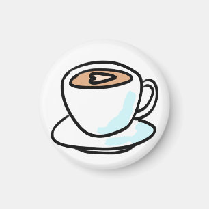 Minimalist Heart Latte Coffee Lover Gift Magnet