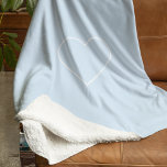 Minimalist Heart on Light Blue | Cozy  Sherpa Blanket<br><div class="desc">Wrap yourself or a loved one in softness with this cozy sherpa fleece blanket, featuring a minimalist white heart design centred on a soothing light blue background. Perfect for adding a touch of modern elegance to any space, this blanket is a thoughtful gift for birthdays, anniversaries, baby showers, or just...</div>