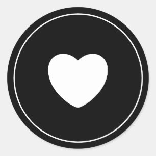 Minimalist Heart Sticker   Black