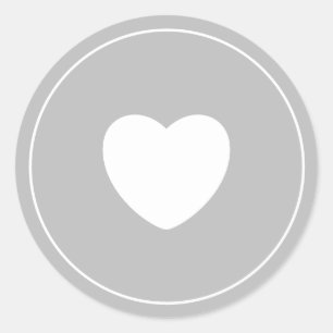 Minimalist Heart Sticker   Dove Grey 