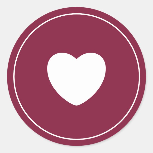 Minimalist Heart Sticker | Wine Red (Front)