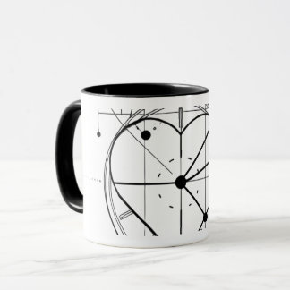 Minimalist Heart Watch Geometric Mug - Coffee Cup 