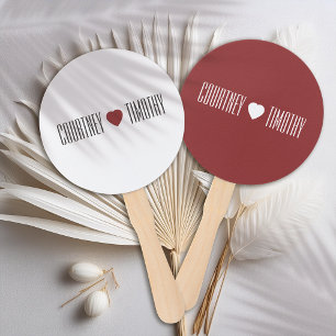 Minimalist Heart Wedding Hand Fan