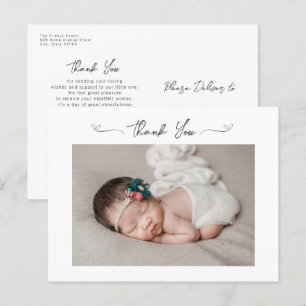 Minimalist Hearts Baby Shower Thank You Baby Photo Postcard