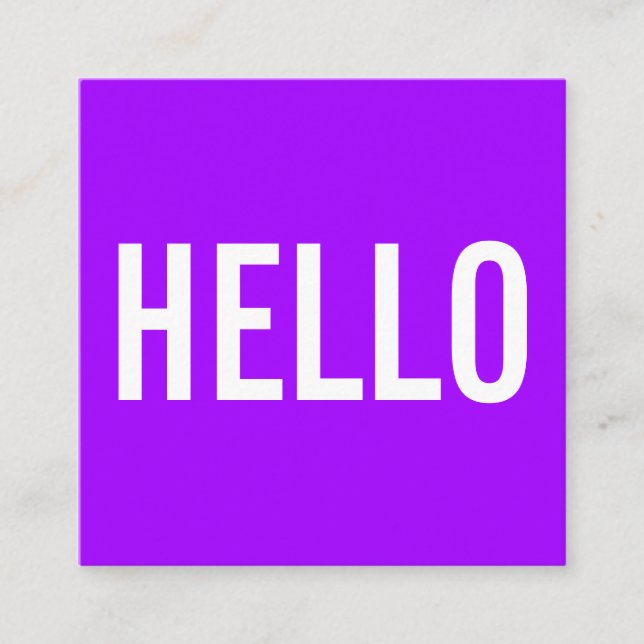 Minimalist Hello Business Cards (Front)