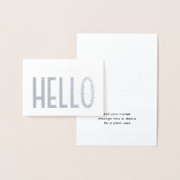 Minimalist Hello Simple Modern Glam Folded Note