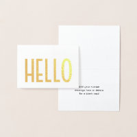 Minimalist Hello Simple Modern Glam Folded Note