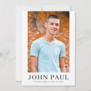 Minimalist High School College 2 Photo Graduation Announcement
