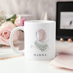 Minimalist Hijab Line Art Jumbo 20oz Mug   Modern