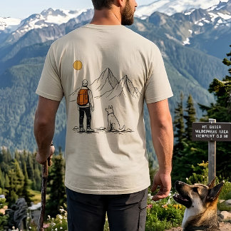 Minimalist Hiker and Dog Mountain Adventure T-Shirt