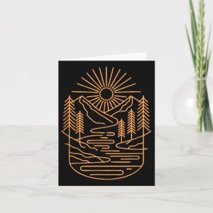 Minimalist Hiking Mountain Sunrise Natures Lover D Card