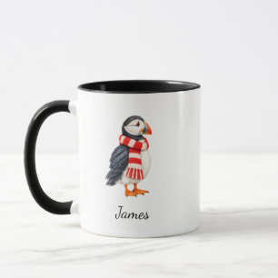 Minimalist His Matching Puffin Christmas Mug