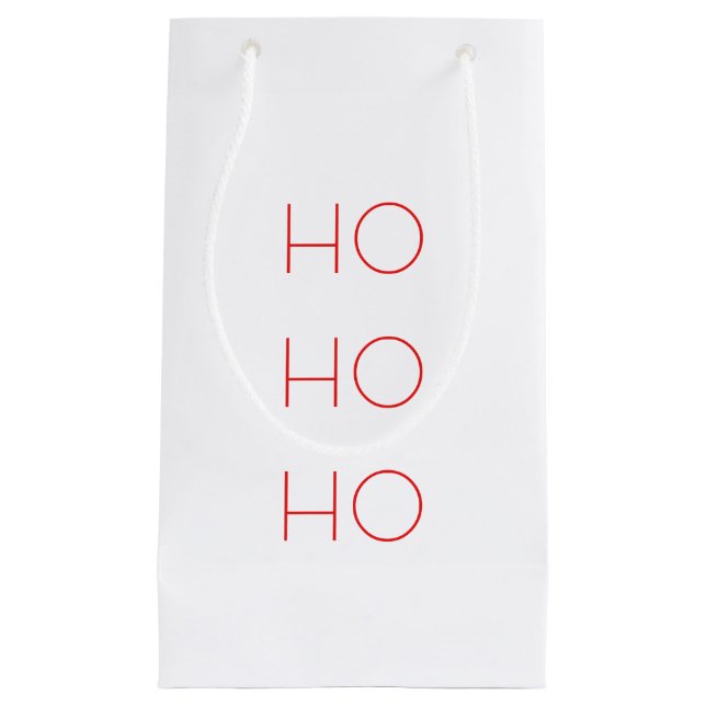 Minimalist HO HO HO Christmas Gift Bag (Front)
