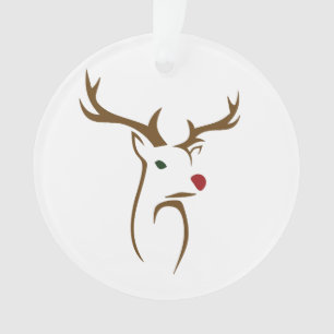 Minimalist Holiday Deer Line Art Ornament