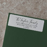 Minimalist Holiday Family Return Address Label<br><div class="desc">These minimalist holiday family return address labels are perfect for a simple holiday card or invitation. The design features classic black and white typography paired with a rustic yet elegant script font with hand lettered style.</div>