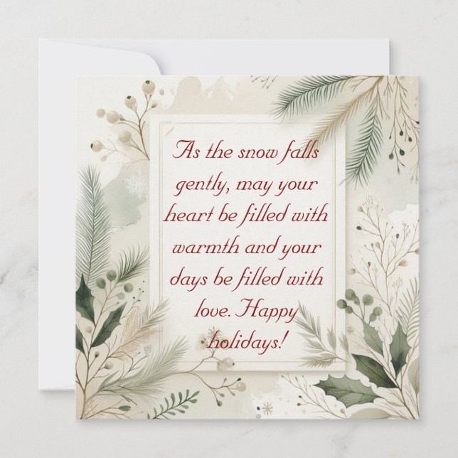 Minimalist Holiday Greeting Card  (Front)