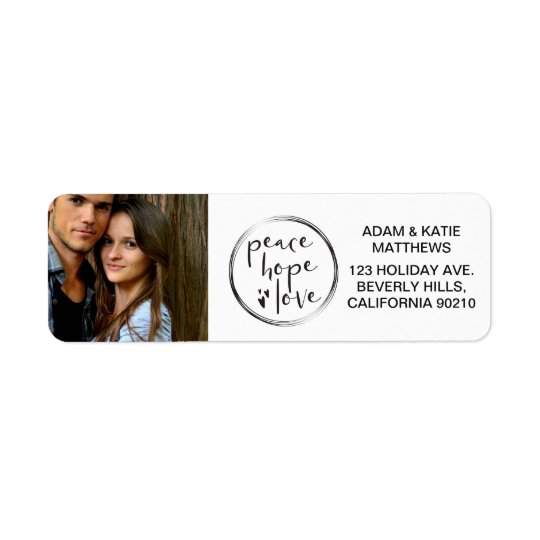 MINIMALIST | HOLIDAY | PEACE HOPE LOVE | PHOTO RETURN ADDRESS LABEL
