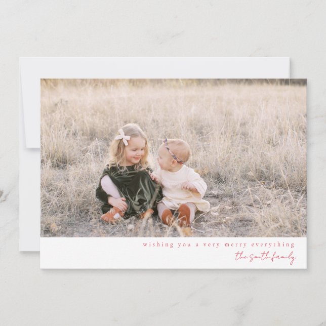 Minimalist Holiday Photo Card (Front)