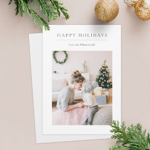 Minimalist Holiday Photo Card   Light Grey
