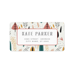 Minimalist holiday trendy simple  label