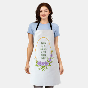 Minimalist holiday wreaths Crocus flowers Easter Apron