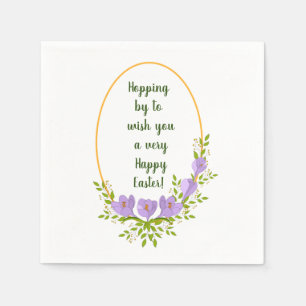 Minimalist holiday wreaths Crocus flowers Easter Napkin