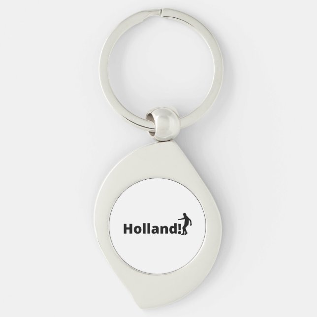 Minimalist Holland Silhouette Athletic Pride Keychain (Front)