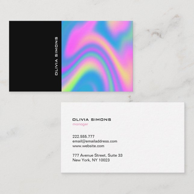 Minimalist holographic Business Cards (Front/Back)