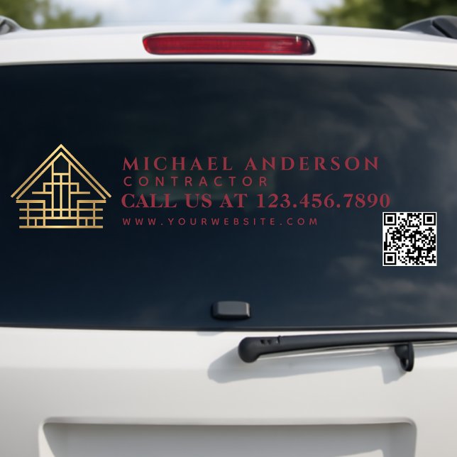 Minimalist Home Building Construction Car Truck QR Window Cling (Creator Uploaded)
