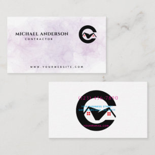 Minimalist Home Building Construction Luxe Busines Business Card