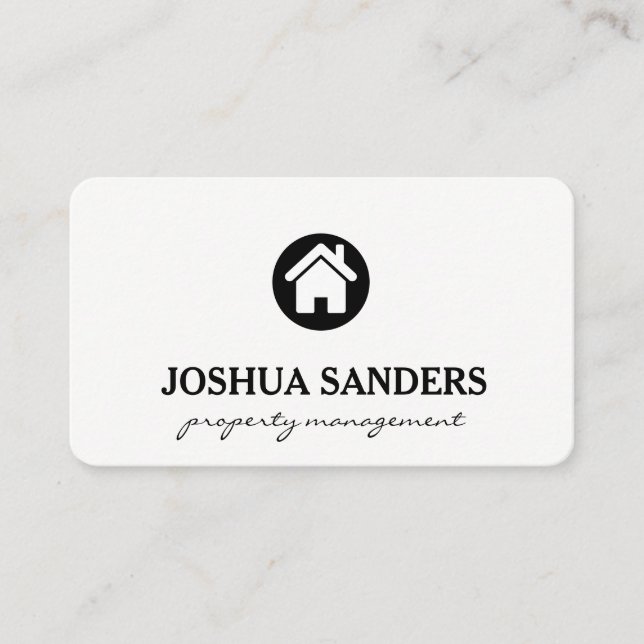 Minimalist Home Icon Business Card (Front)
