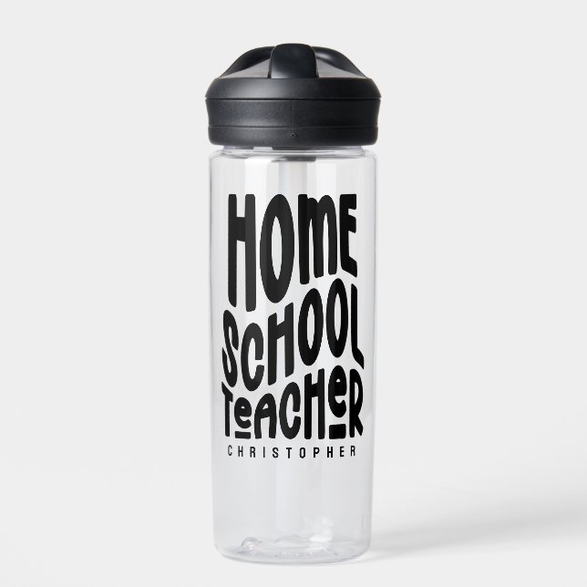 Minimalist Homeschool Teacher Water Bottle (Front)
