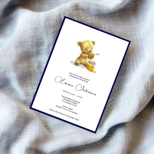 Minimalist Honey Bear Baby Shower Invitation