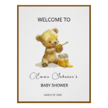 Minimalist Honey Bear Baby Shower Welcome