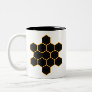 Minimalist Honeycomb Art Two-Tone Coffee Mug