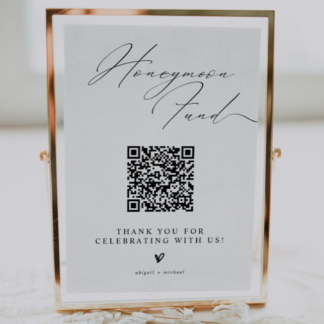 Minimalist Honeymoon Fund Sign with QR Code (Creator Uploaded)